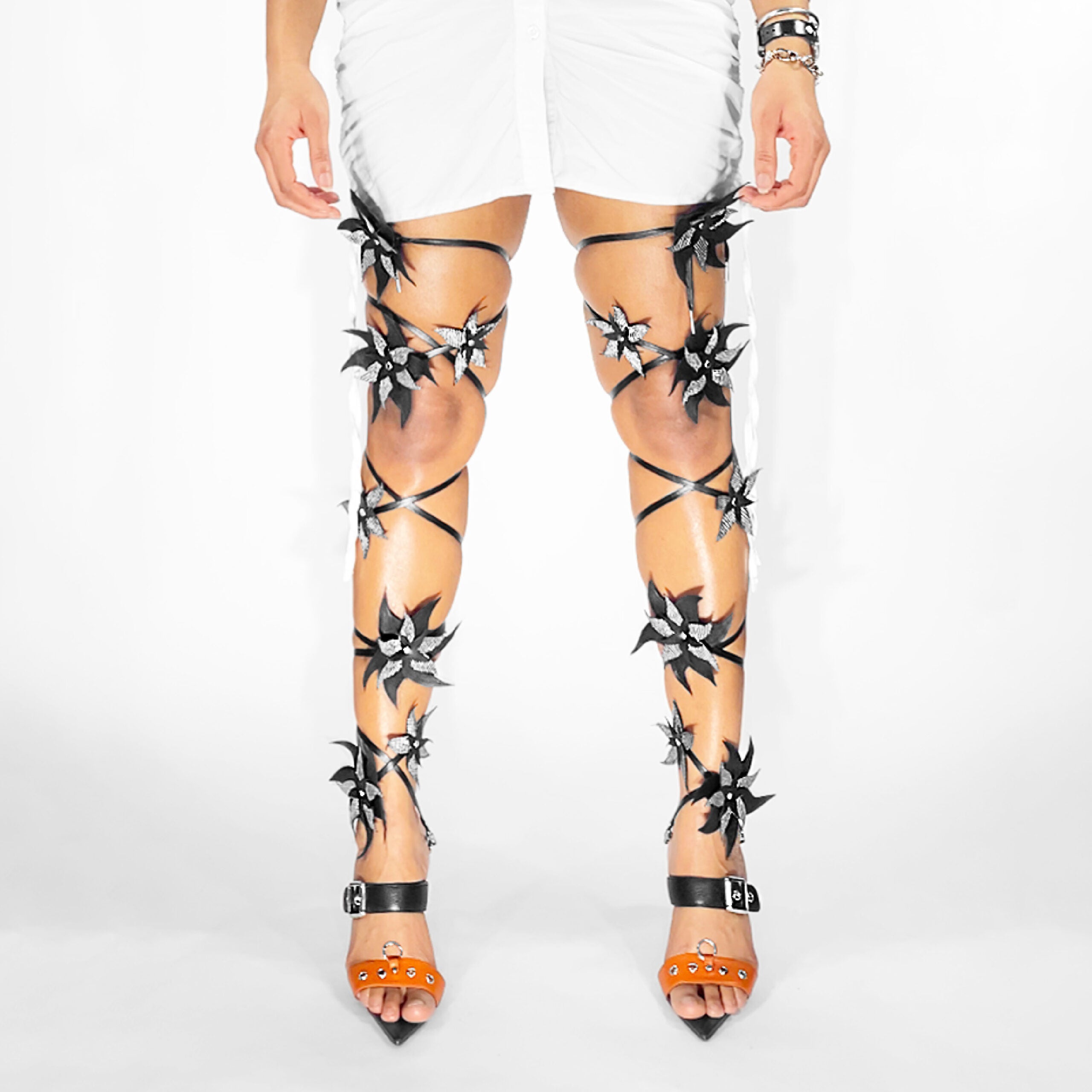 360cm Floral Leather Laces