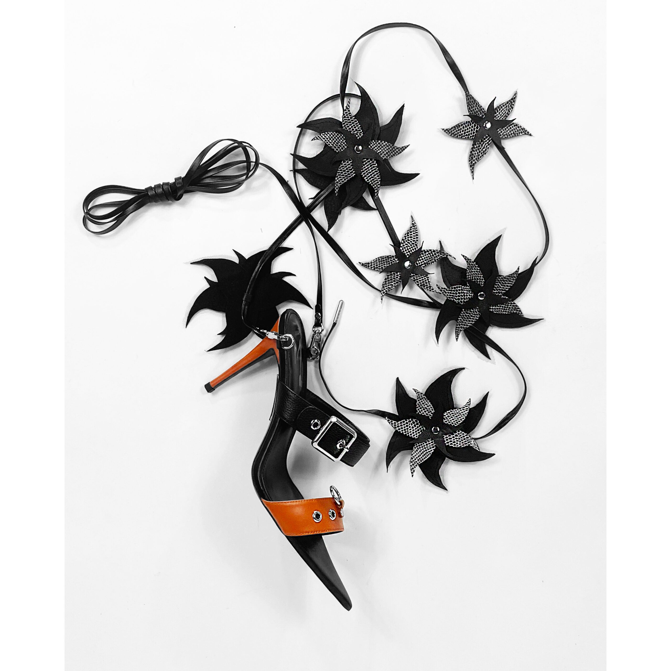 360cm Floral Leather Laces