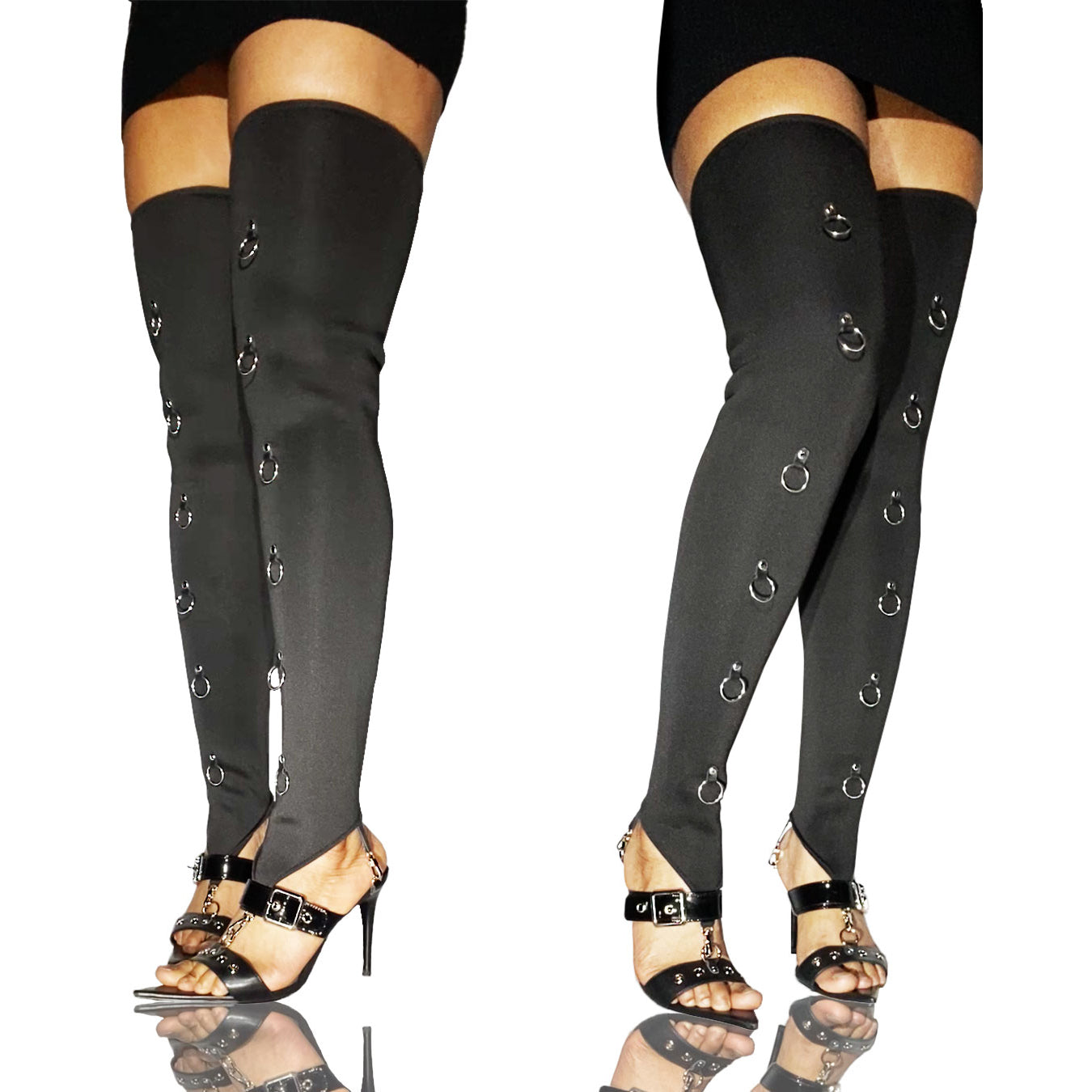 Studded Thigh High Socks